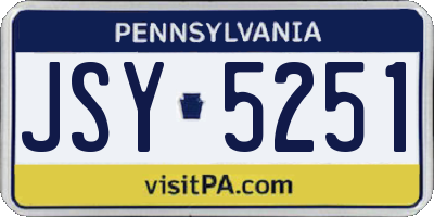 PA license plate JSY5251