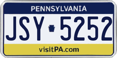 PA license plate JSY5252