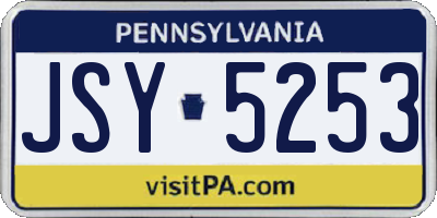 PA license plate JSY5253