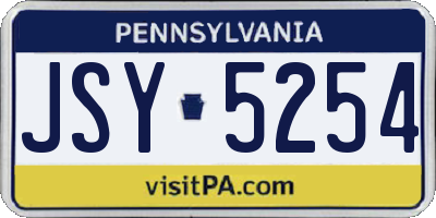 PA license plate JSY5254