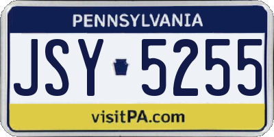 PA license plate JSY5255