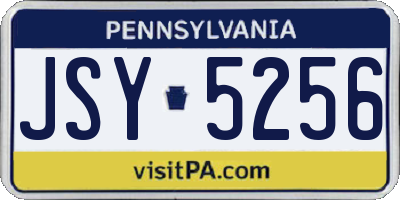 PA license plate JSY5256