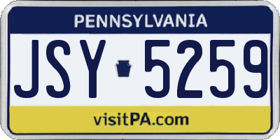PA license plate JSY5259