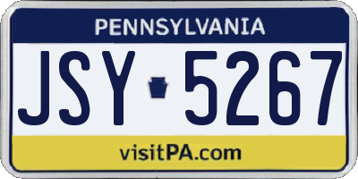PA license plate JSY5267