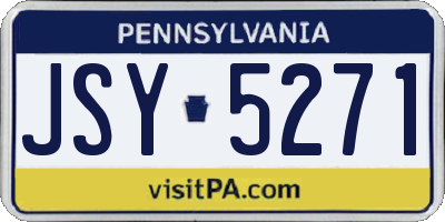 PA license plate JSY5271