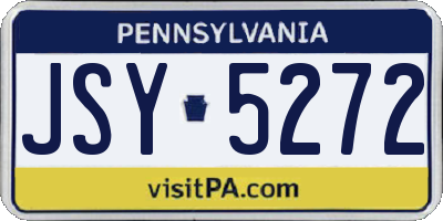 PA license plate JSY5272