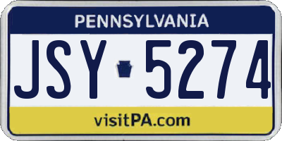 PA license plate JSY5274