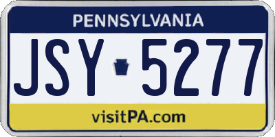 PA license plate JSY5277