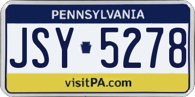 PA license plate JSY5278