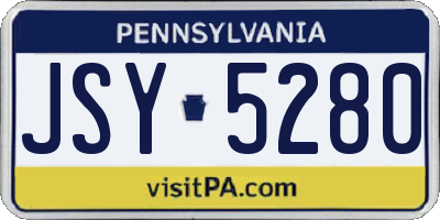 PA license plate JSY5280