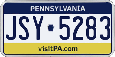 PA license plate JSY5283