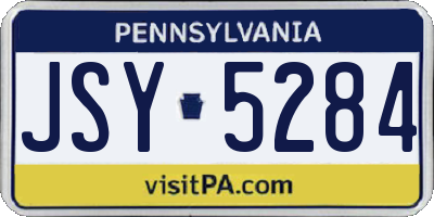 PA license plate JSY5284