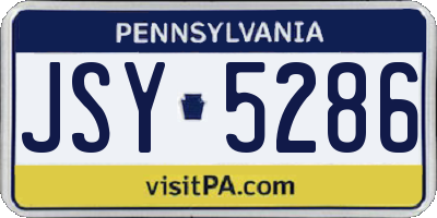 PA license plate JSY5286
