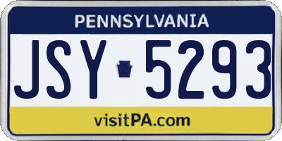 PA license plate JSY5293