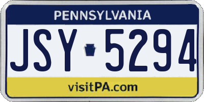 PA license plate JSY5294