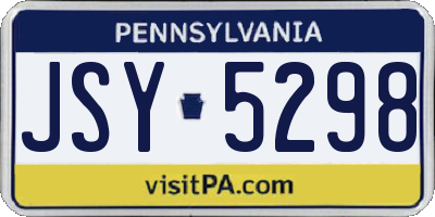 PA license plate JSY5298