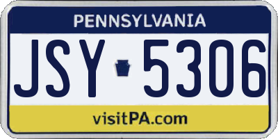 PA license plate JSY5306