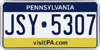 PA license plate JSY5307