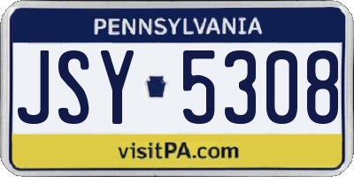PA license plate JSY5308