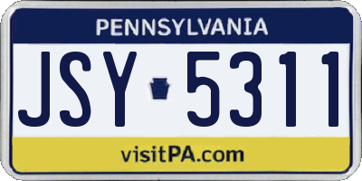PA license plate JSY5311