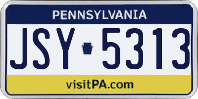 PA license plate JSY5313
