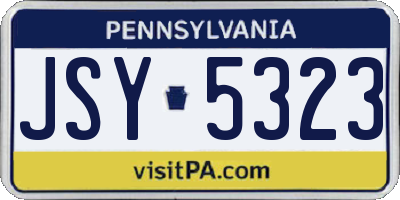 PA license plate JSY5323