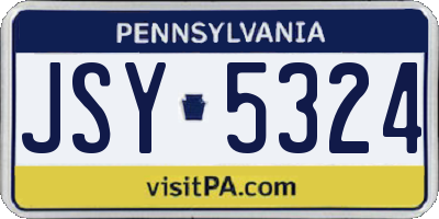 PA license plate JSY5324