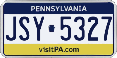 PA license plate JSY5327