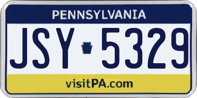 PA license plate JSY5329