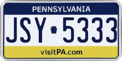 PA license plate JSY5333