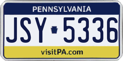 PA license plate JSY5336