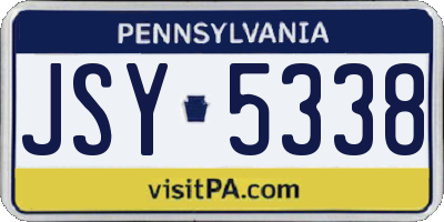 PA license plate JSY5338