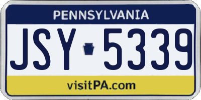 PA license plate JSY5339