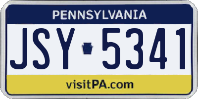 PA license plate JSY5341