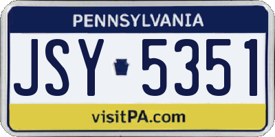 PA license plate JSY5351