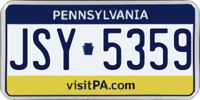 PA license plate JSY5359