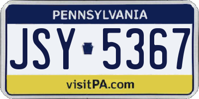 PA license plate JSY5367