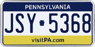 PA license plate JSY5368