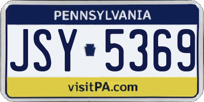 PA license plate JSY5369