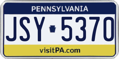 PA license plate JSY5370