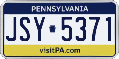 PA license plate JSY5371