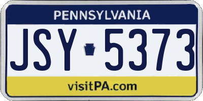 PA license plate JSY5373