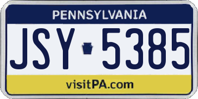 PA license plate JSY5385