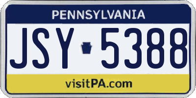 PA license plate JSY5388