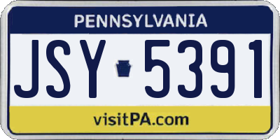 PA license plate JSY5391