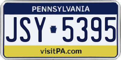 PA license plate JSY5395