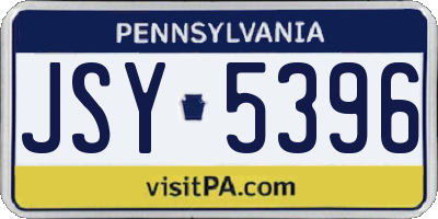 PA license plate JSY5396