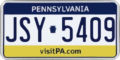 PA license plate JSY5409