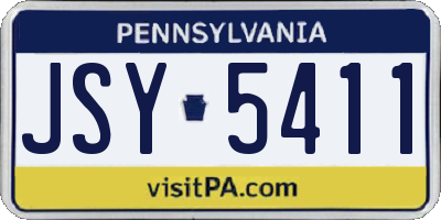 PA license plate JSY5411