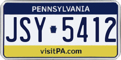 PA license plate JSY5412